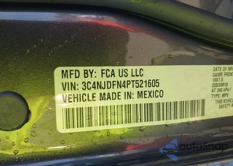 2023 Jeep Compass Latitude Lux Fwd from USA, damaged, VIN 3C4NJDFN4PT521605